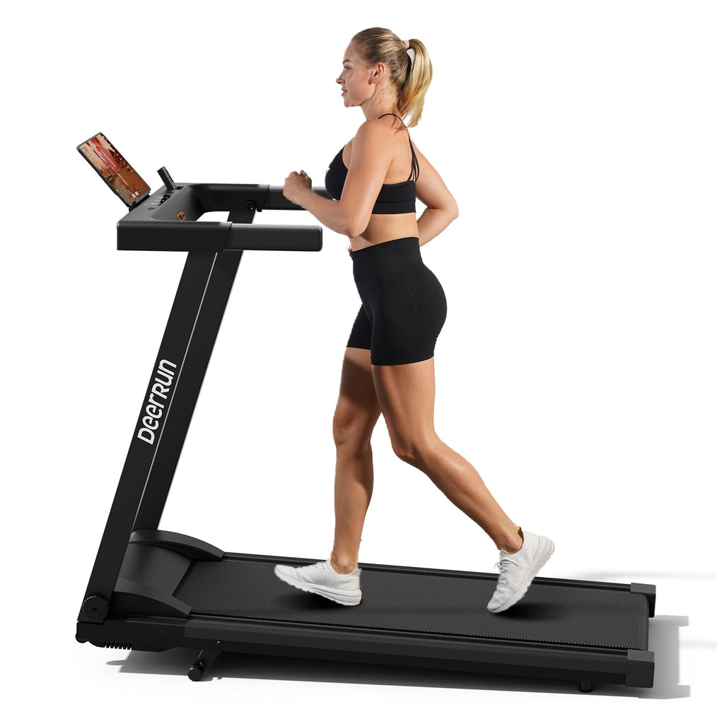 DeerRun All-New 2026 A1 Pro Move+ Smart Foldable Treadmill with 6% Incline & NFC | 350 lbs, 10 mph, Black