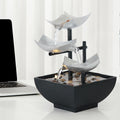 Desktop Flowing Water Fountain Ornament — Handmade, 5 Plug Types
